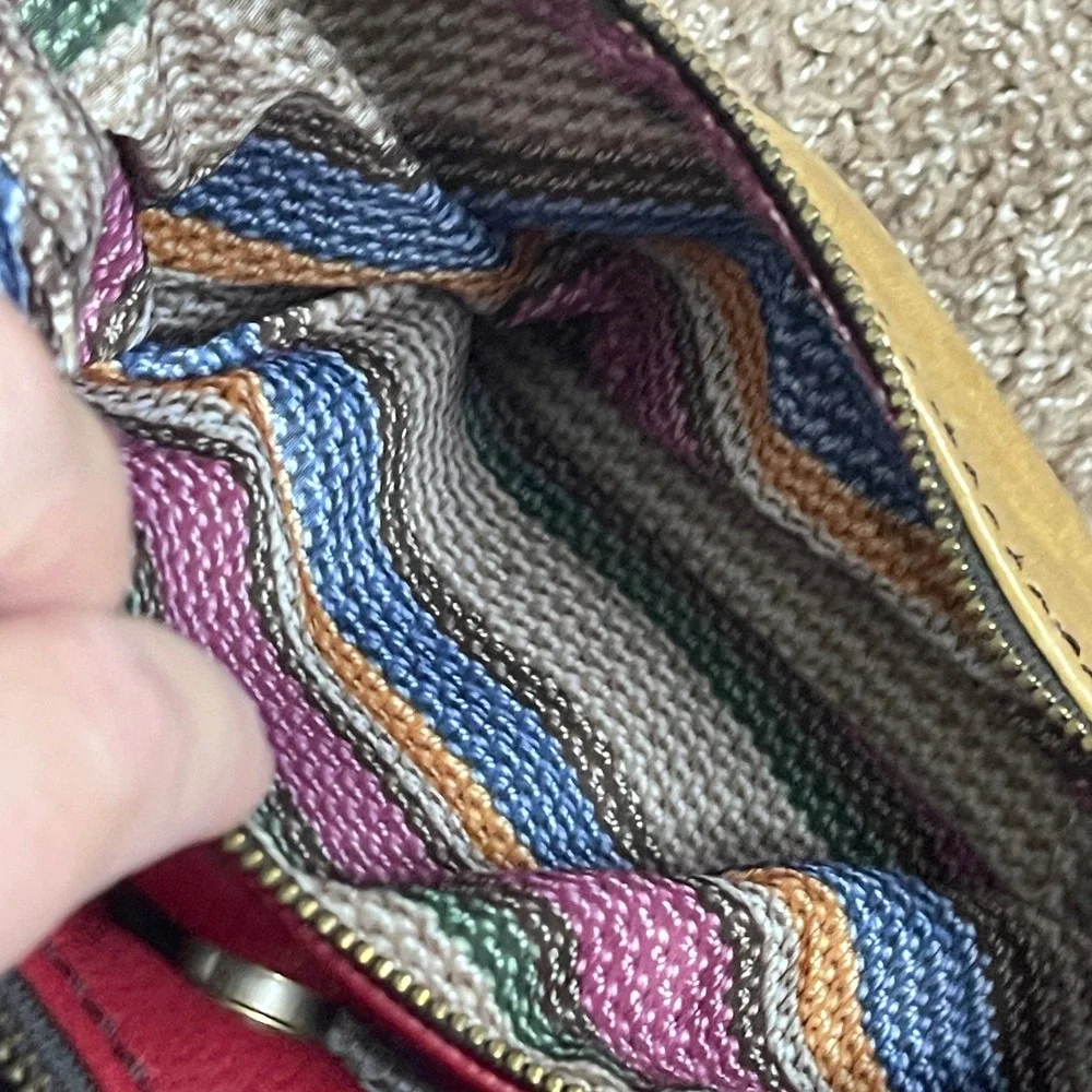 The Sak‎ Colorblock Leather Hobo Shoulder Bag Burgundy Beige Black Braided Strap